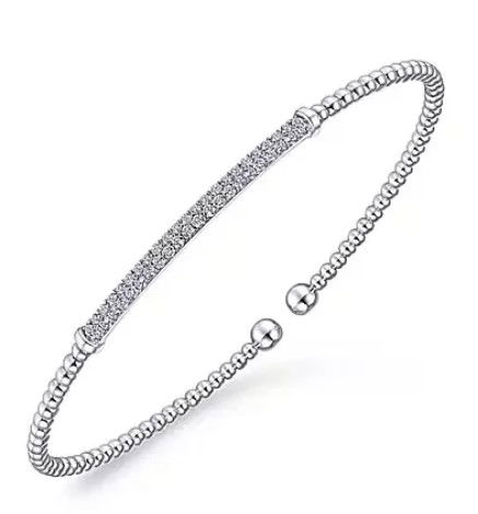 14KWG 45 DIAMONDS 0.34CT DIAMOND BAR SPLIT BANGLE BRACELET 14KWG 45 DIAMONDS 0.34CT DIAMOND BAR SPLIT BANGLE BRACELET