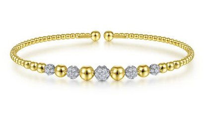 14KYG/WG 35 BR DIA 0.34CT BUJUKAN PAVE STATION BANGLE 6.25" 14KYG/WG 35 BR DIA 0.34CT BUJUKAN PAVE STATION BANGLE 6.25"