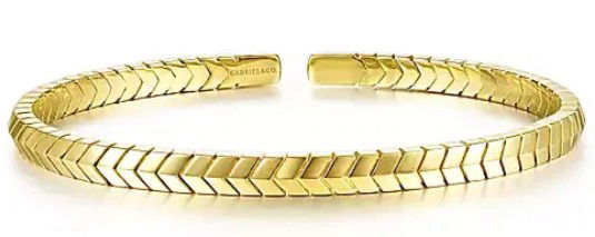 14K YG CHEVRON PATTERN CUFF BRACELET- 6.5" 14K YG CHEVRON PATTERN CUFF BRACELET- 6.5"
