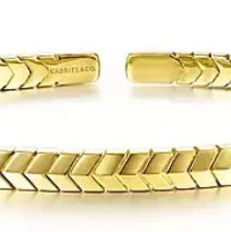 14K YG CHEVRON PATTERN CUFF BRACELET- 6.5"
