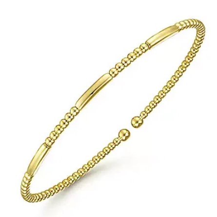 14K YG BAR STATIONS BUJUKAN BANGLE BRACELET