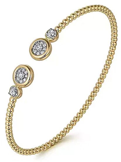14K YG 20 BR DIA'S 0.27CT CLUSTER BUJUKAN BANGLE BRACELET