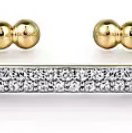 14K YG 57 BR DIA'S 0.78CT PAVE BAR BUJUKAN BANGLE - 6.25"