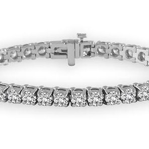 14KWG 51 BR DIAMONDS 5.00CT 4-PRONG CLASSIC 7" TENNIS BRACELET