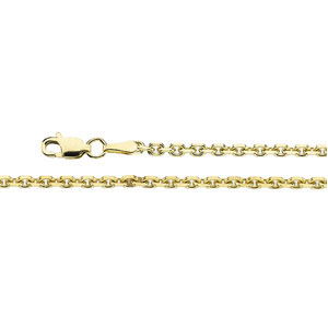 14KT YG 18" 1.28MM D/C CABLE CHAIN