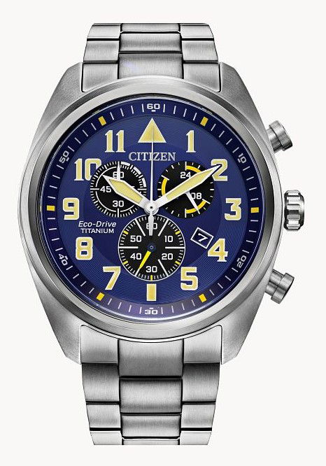 CITIZEN MEN'S SUPER TITANIUM "GARRISON" ECO-DRIVE WATCH WITH BLUE DIAL CITIZEN MEN'S SUPER TITANIUM "GARRISON" ECO-DRIVE WATCH WITH BLUE DIAL