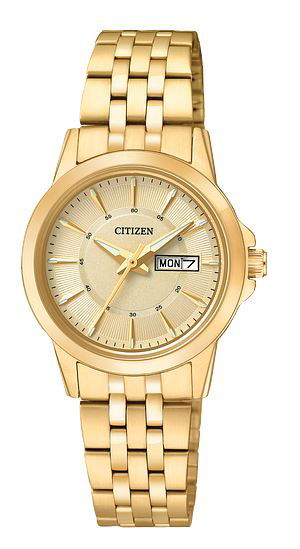 CITIZEN YELLOW TONE MIDSIZE QUARTZ WATCH