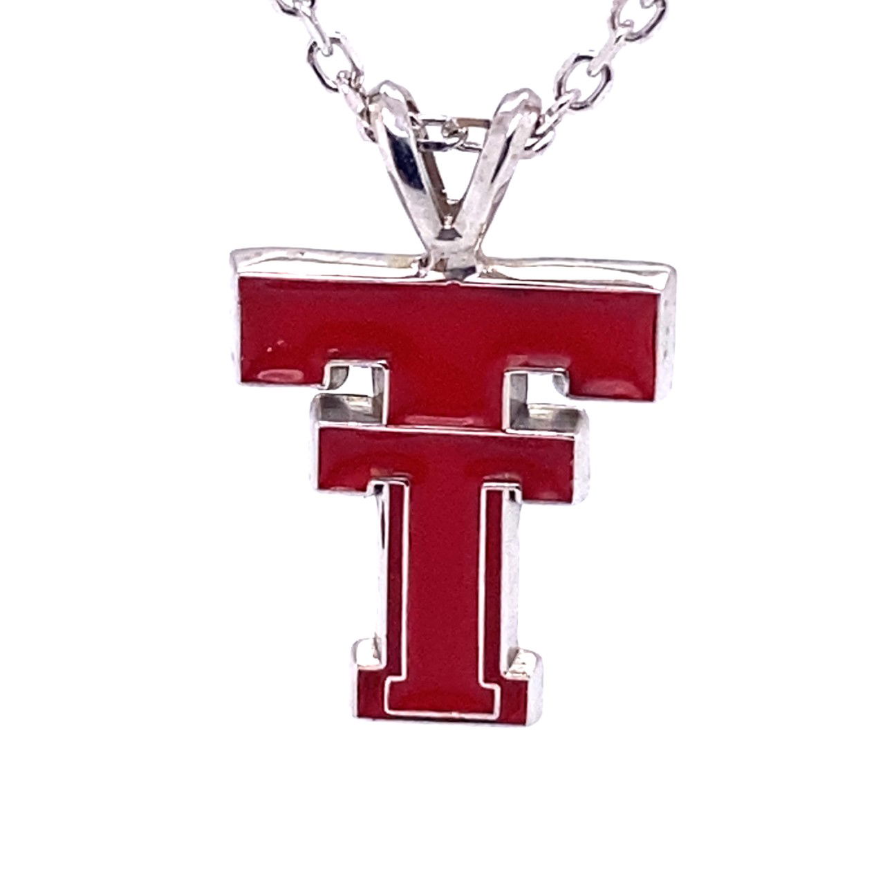14KT WG LARGE DOUBLE T RED ENAMELED PENDANT ***WITH LIFETIME WARRANTY*** 14KT WG LARGE DOUBLE T RED ENAMELED PENDANT ***WITH LIFETIME WARRANTY***