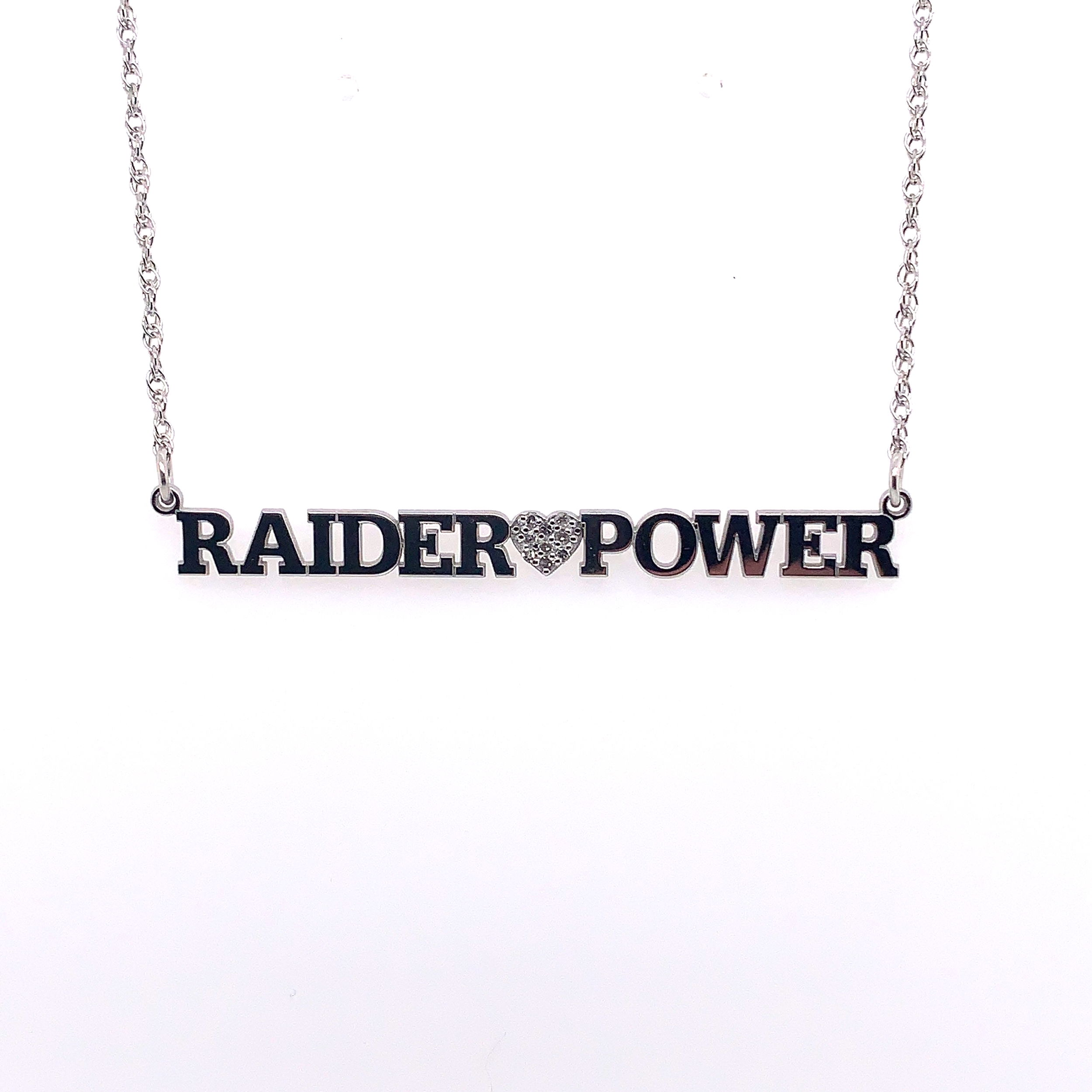 STERLING SILVER RAIDER POWER & 0.05CT DIA HEART BAR NECKLACE STERLING SILVER RAIDER POWER & 0.05CT DIA HEART BAR NECKLACE
