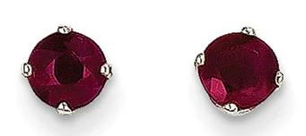 14KWG 3.5MM ROUND RUBY STUDS
