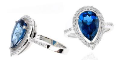 14K WG 4.00CT PS BLUE TOPAZ & 37 RD DIA'S 0.36CT HALO FASHION RING 14K WG 4.00CT PS BLUE TOPAZ & 37 RD DIA'S 0.36CT HALO FASHION RING