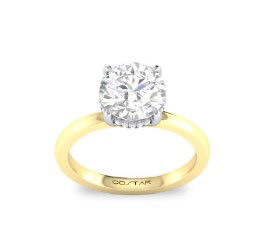 14KYG/WG 16 BR DIAMONDS 0.05CT HIDDEN HALO SOLITAIRE SEMI-MOUNT FOR ROUND CENTER STONE
