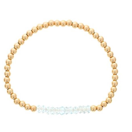 DEE BERKLEY "SHINE BRIGHT" WHITE TOPAZ & GOLD MINI BRACELET