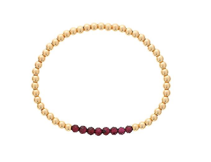 DEE BERKLEY "SHINE BRIGHT" GARNET AND GOLD MINI BRACELET
