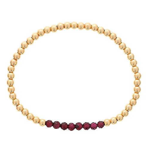 DEE BERKLEY "SHINE BRIGHT" GARNET AND GOLD MINI BRACELET