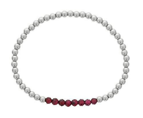 DEE BERKLEY "SHINE BRIGHT" GARNET & STERLING SILVER MINI BRACELET