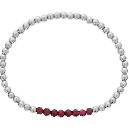 DEE BERKLEY "SHINE BRIGHT" GARNET & STERLING SILVER MINI BRACELET