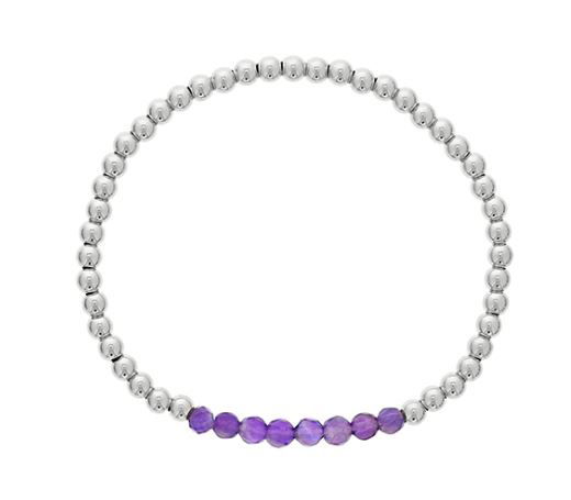 DEE BERKLEY "SHINE BRIGHT" AMETHYST & STERLING SILVER MINI BRACELET