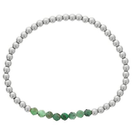 DEE BERKLEY "SHINE BRIGHT" EMERALD & STERLING SILVER MINI BRACELET