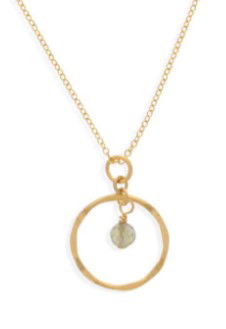 DEE BERKLEY HAMMERED HOOP CITRINE NECKLACE