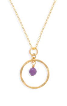 DEE BERKLEY HAMMERED HOOP RUBY NECKLACE