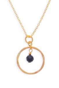 DEE BERKLEY HAMMERED HOOP SAPPHIRE NECKLACE DEE BERKLEY HAMMERED HOOP SAPPHIRE NECKLACE