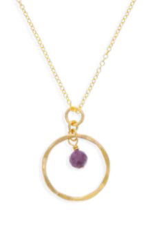 DEE BERKLEY HAMMERED HOOP TOURMALINE NECKLACE DEE BERKLEY HAMMERED HOOP TOURMALINE NECKLACE