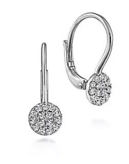 14K WG 28 BR DIA'S 0.13CT CLUSTER DROP EARRINGS 14K WG 28 BR DIA'S 0.13CT CLUSTER DROP EARRINGS