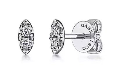 14KWG 4 BR DIAMONDS 0.10CT MARQUISE SHAPED STUD EARRINGS 14KWG 4 BR DIAMONDS 0.10CT MARQUISE SHAPED STUD EARRINGS