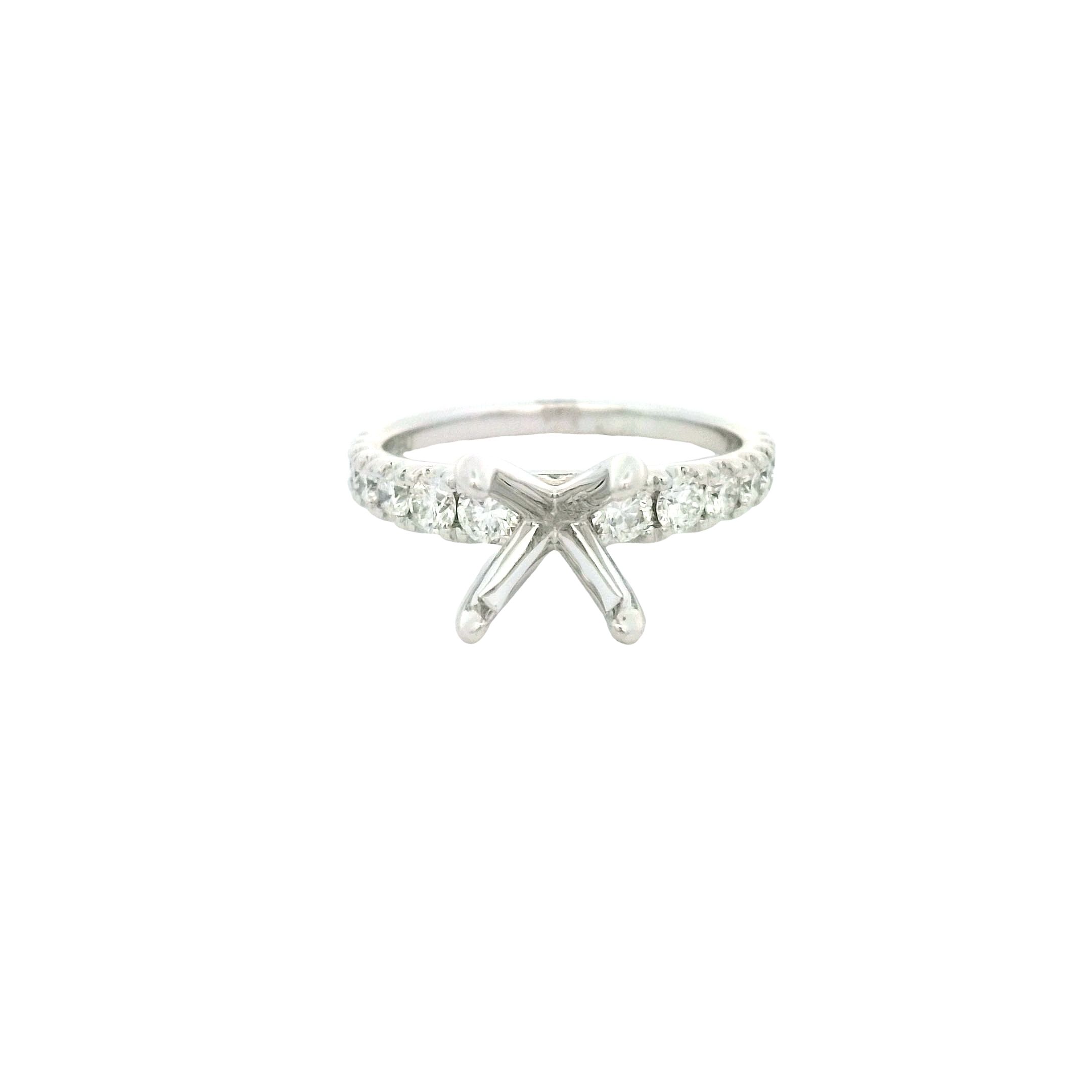 14K WG 14 BR DIA'S 0.75CT TAPER STRAIGHT PRONG SEMI-MOUNT 14K WG 14 BR DIA'S 0.75CT TAPER STRAIGHT PRONG SEMI-MOUNT