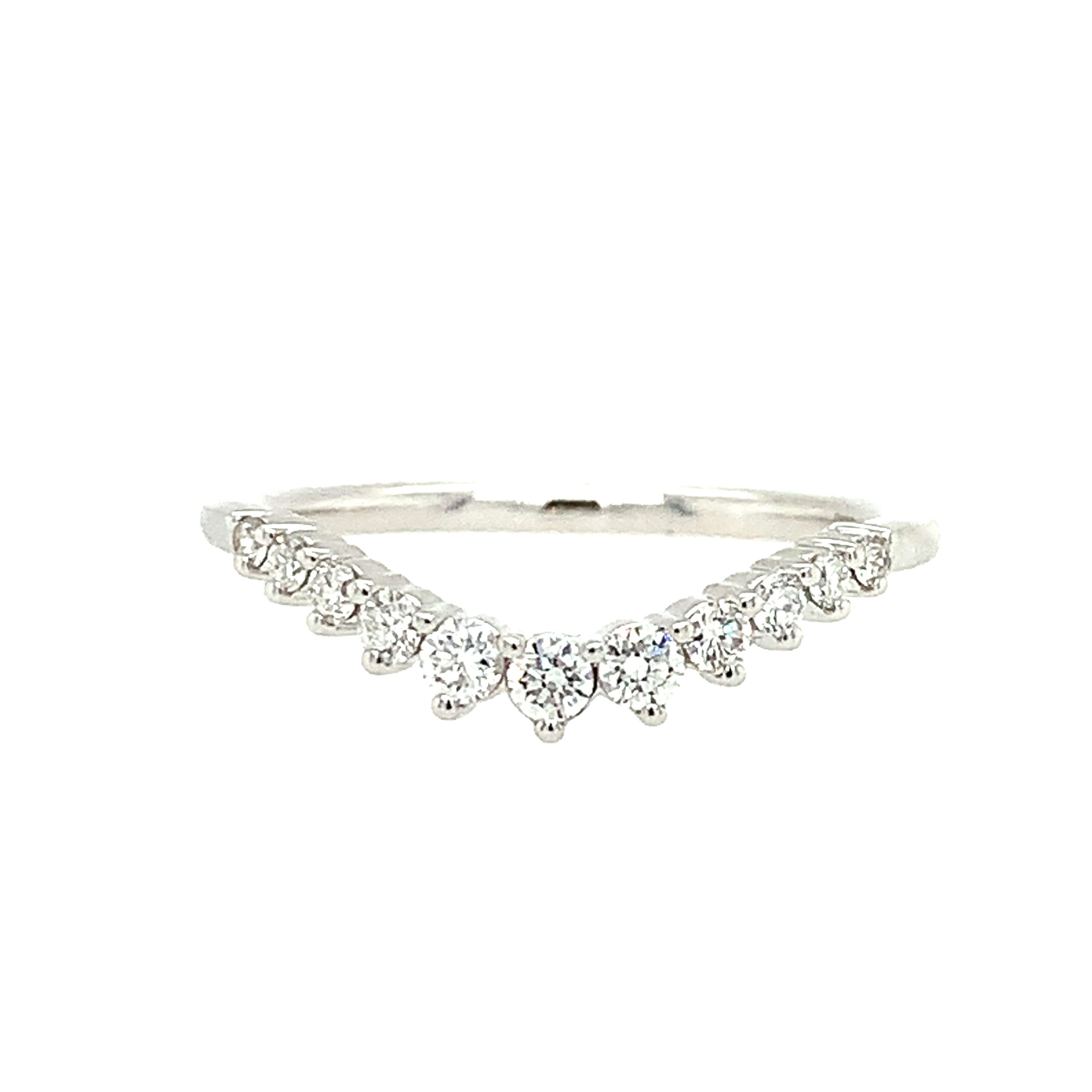 14KWG 11 BR DIA'S 0.25CT SHARED PRONG CURVED WEDDING BAND