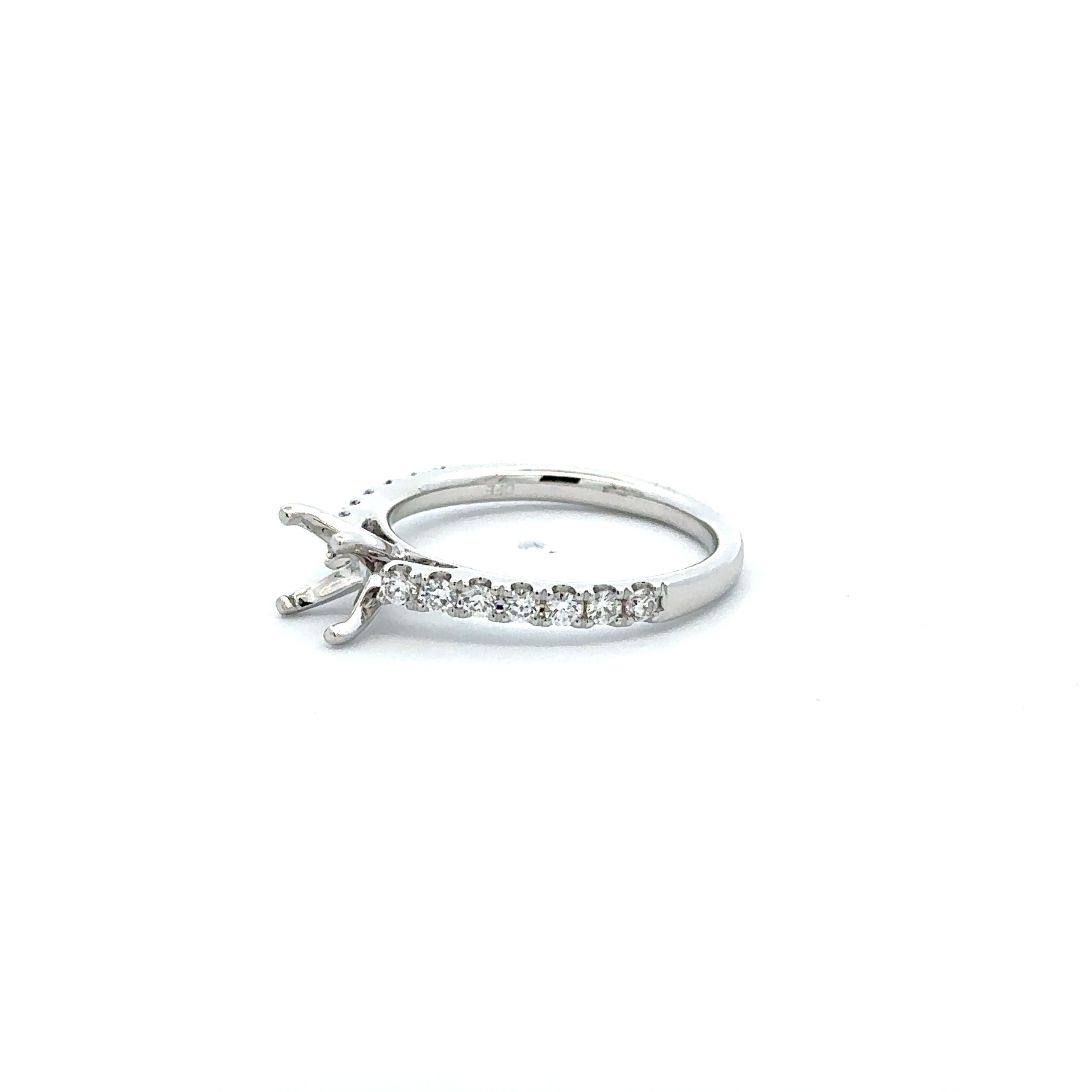 14K WG 14 BR DIA'S 0.50CT CATHEDRAL STRAIGHT PRONG SEMI-MOUNT