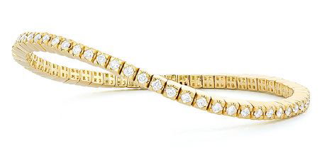 14K YG 68 BR DIA'S 2.05CT STRETCH TENNIS BRACELET