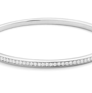 14KWG 87 BR DIAMONDS 0.85CT STRAIGHT LINE BANGLE BRACELET