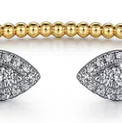 14K WG/YG 32 BR DIA'S 0.31CT PEAR SHAPE CLUSTER BUJUKAN BANGLE