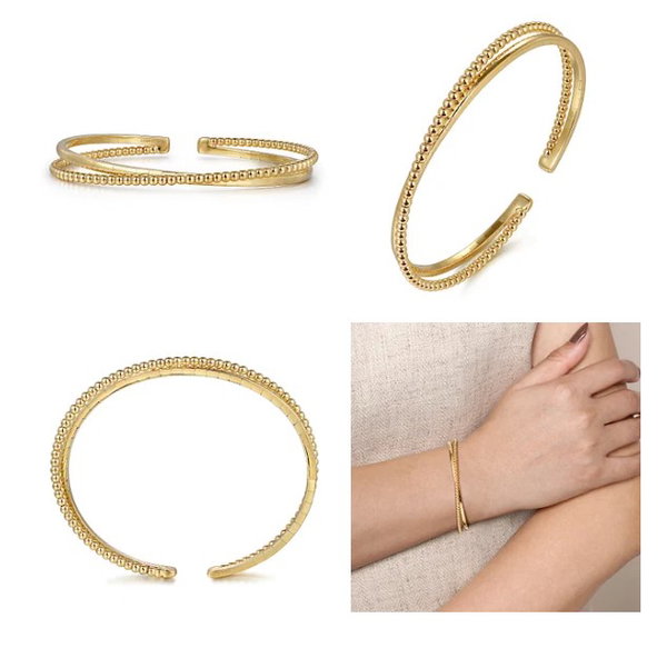 14KYG CRISS-CROSS BUJUKAN BANGLE BRACELET