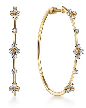 14KYG 28 BR DIAMONDS 0.50CT 40MM HOOP EARRINGS 14KYG 28 BR DIAMONDS 0.50CT 40MM HOOP EARRINGS