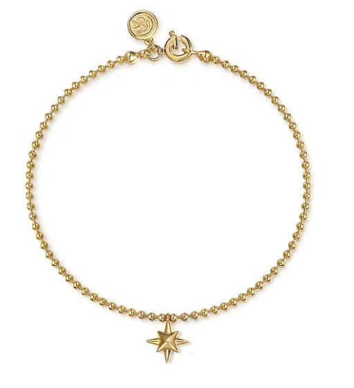 14KYG BUJUKAN POLISHED STARBURST CHARM BRACELET