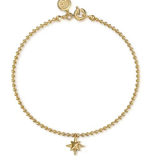14KYG BUJUKAN POLISHED STARBURST CHARM BRACELET