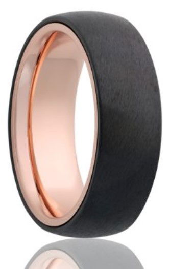 7MM 14K RG SLEEVE W/ZIRCONIUM SATIN FINISH OVERLAY- SIZE 10