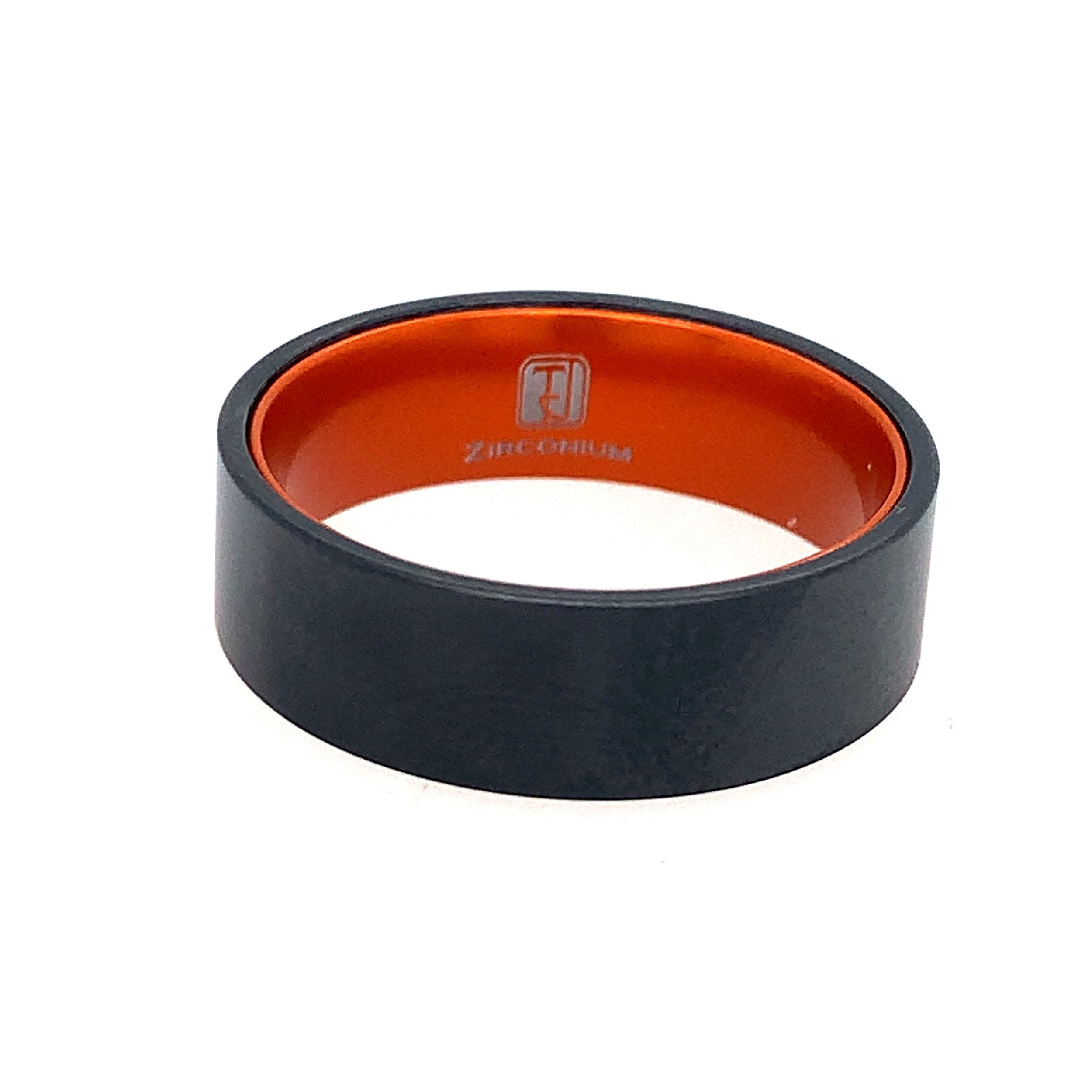 7MM ZIRCONIUM FLAT AMTTE W/ ORANGE ANODIZED SLEEVE- SIZE 10