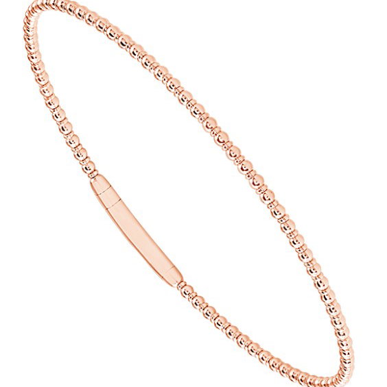 14KRG BEADED FLEXI-BANGLE BRACELET