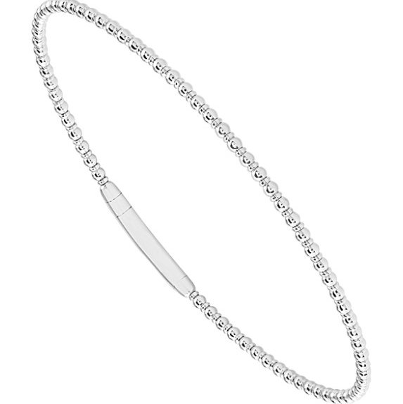 14KWG BEADED FLEXI-BANGLE BRACELET