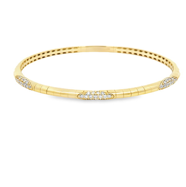 14KYG 45 BR DIAMONDS 0.50CT PAVE STATION FLEXI-BANGLE BRACELET