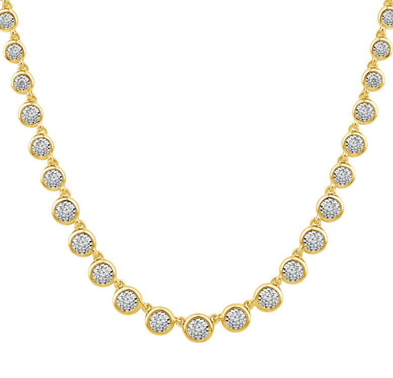 10KYG 33 BR DIAMONDS 0.63CT ILLUSION BEZEL SET 18" NECKLACE 10KYG 33 BR DIAMONDS 0.63CT ILLUSION BEZEL SET 18" NECKLACE