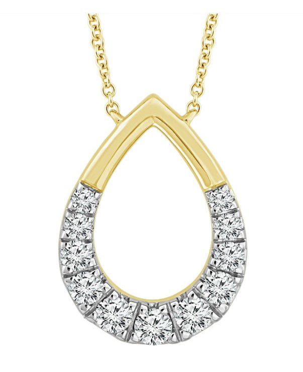 10KYG 11 BR DIAMONDS 0.40CT POLISHED PEAR SHAPE STATION NECKLACE 10KYG 11 BR DIAMONDS 0.40CT POLISHED PEAR SHAPE STATION NECKLACE