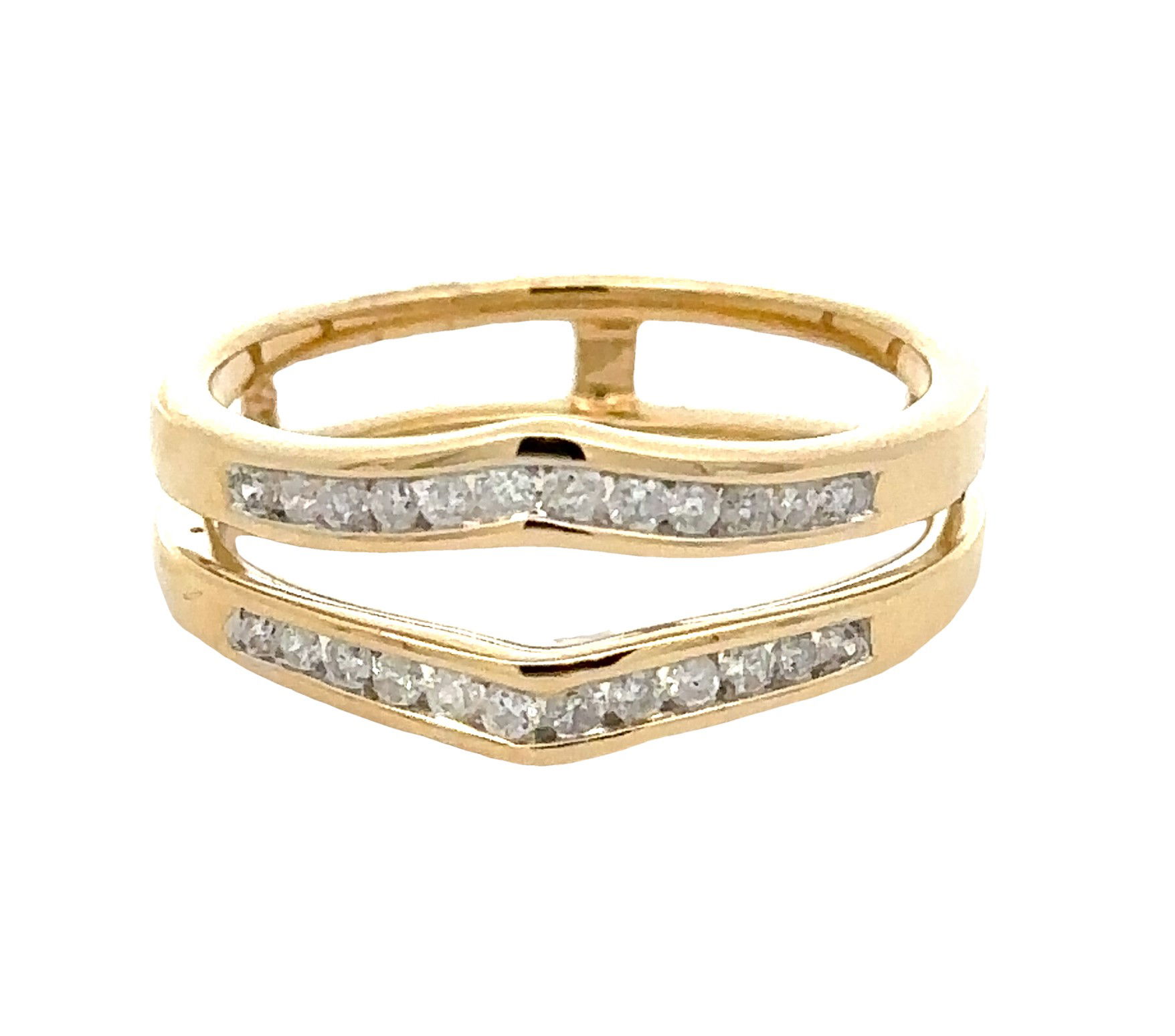14KYG 24 BR DIAMONDS 0.25CT CHANNEL SET CURVED RING GUARD 14KYG 24 BR DIAMONDS 0.25CT CHANNEL SET CURVED RING GUARD