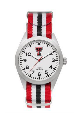 JACK MASON BRAND GIFTS TEXAS TECH NATO STRIPED STRAP WATCH JACK MASON BRAND GIFTS TEXAS TECH NATO STRIPED STRAP WATCH