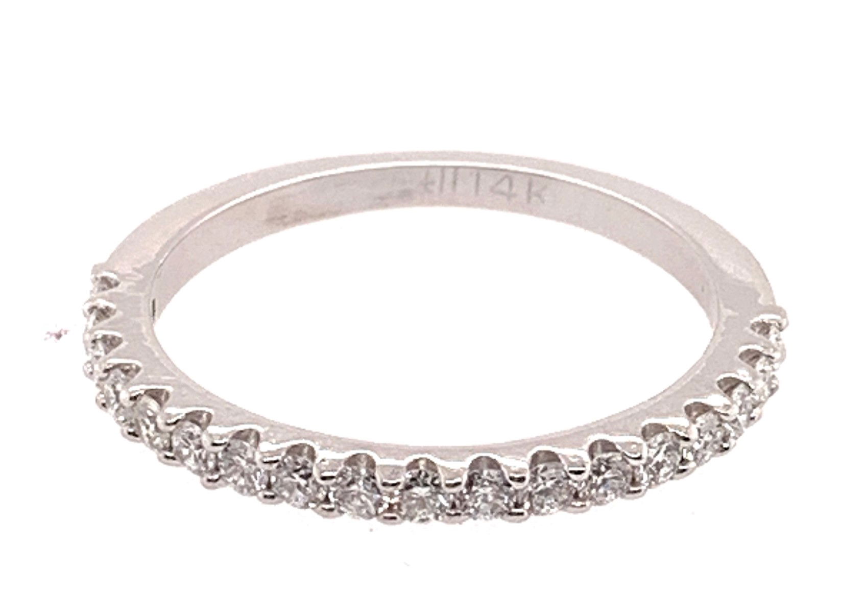 14K WG 20 BR DIA 0.20CT STRAIGHT PRONG SET BAND- SIZE 7