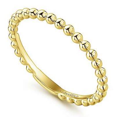 14K YELLOW GOLD 1.9MM BUJUKAN BEADED BAND